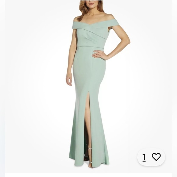 NWT ADRIANNA PAPELL Chiffon Off the Shoulder Gown in Frosted Sage Green  dress is available for purchase on au PAY Market - Imported Goods Online  Store Co.Ltd. | au PAY Market -